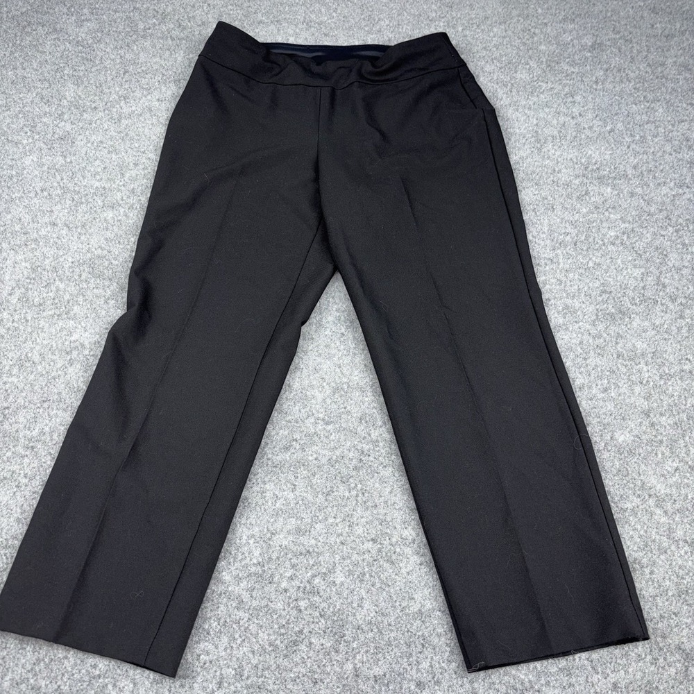 Kim Rogers Pants Women's 8P Petite Short Black Straight Leg Stretch Dress Career